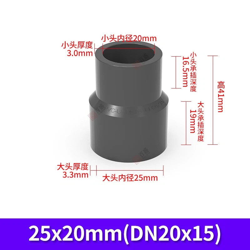 PVC Reduzierstück Muffe Rohr Fitting Klebefittings Lang Konisch I.D 20mm-140mm