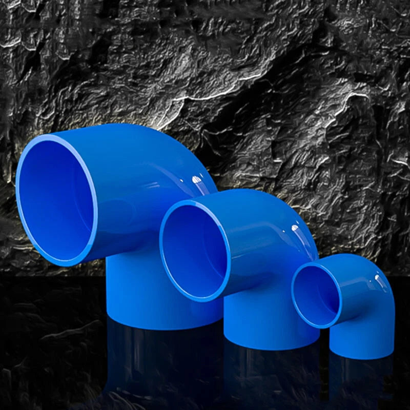 90° PVC Blau Winkel Klebe Fittings Rohr Muffe Rohrverbinder Innerer Dur:20~160mm