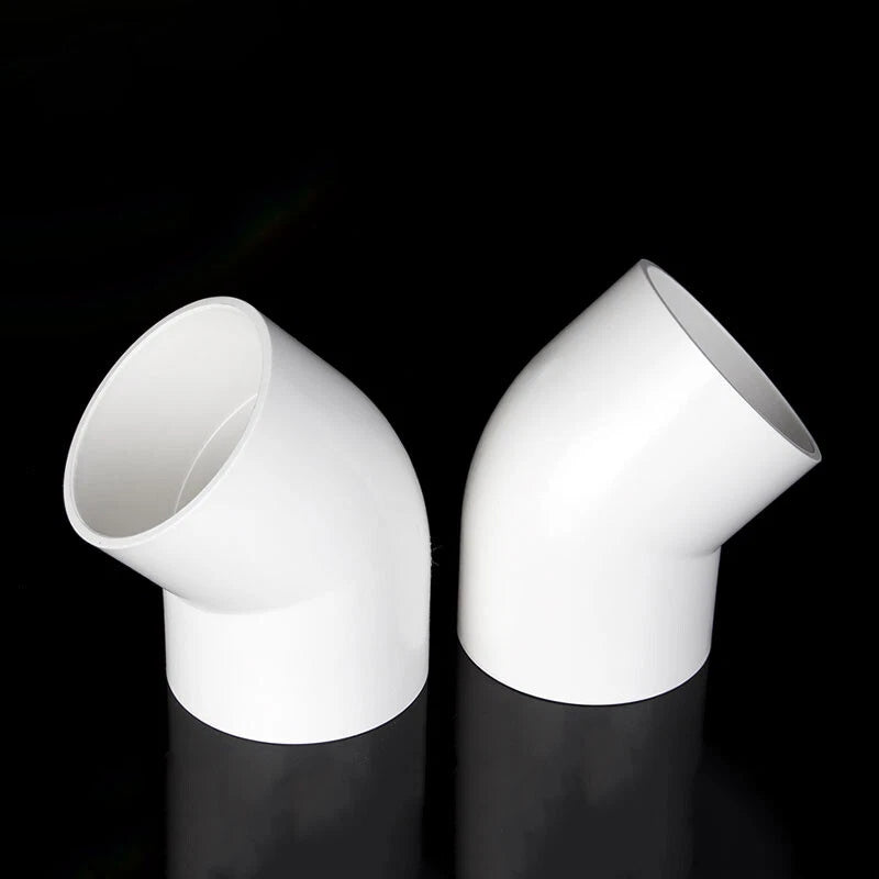 PVC 45° Ellbogen Winkel Klebe Fittings Rohr Muffe Rohrverbinder Weiß 20mm~200mm