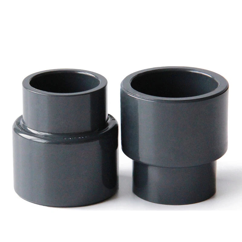 Ø20mm~63mm PVC Reduzierstück Rohr Fitting Klebefittings Lang Konisch Dunkelgrau