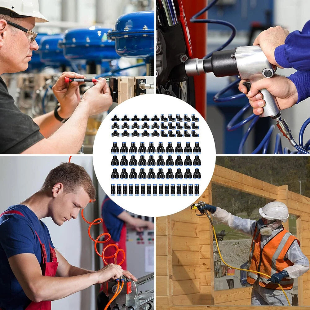 Push-to-Connect Pneumatic Fittings — Air & Water Tube Quick Release Connectors