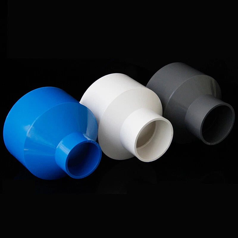 Ø 20mm-200mm PVC Reduzierstück Muffe Rohr Fitting Klebefittings Lang Konisch Neu