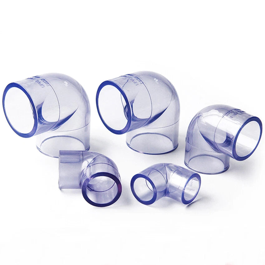 20 bis 110 mm PVC-U Rohr Fitting Winkel 90° Klebefittings Transparent Verdicken