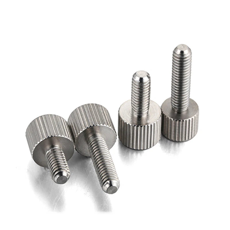 M2–M6 Stainless Steel Knurled Thumb Screws — Cylinder Head Hand Grip Knob Bolts