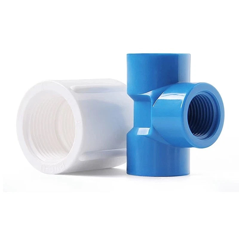 PVC Fittings Winkel T-Stück Muffe 1 4" 3 4" 1" Innengewinde Rohr Verbindung