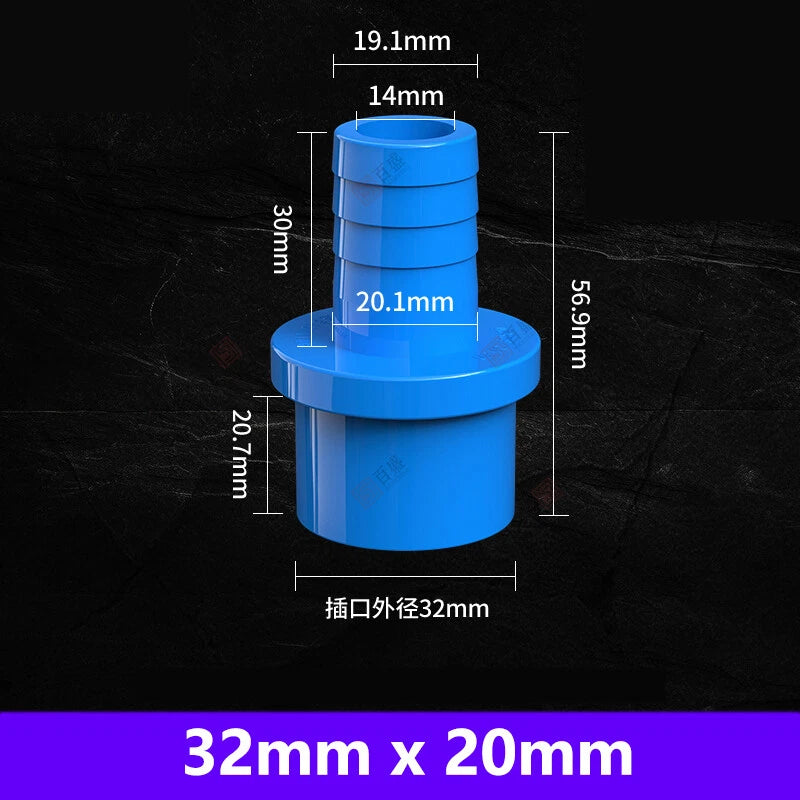5-63mm Schlauchtülle PVC Klebefittings Druck Wasser Rohr Fittings Weiß Blau Grau