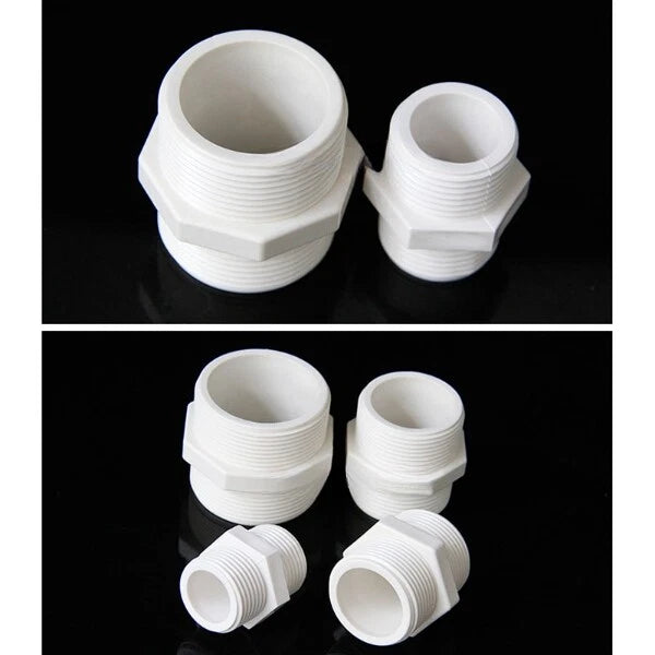 PVC Doppelnippel Außengewinde Rohr Fittings Verschraubung 20 25 32 40 50 63mm