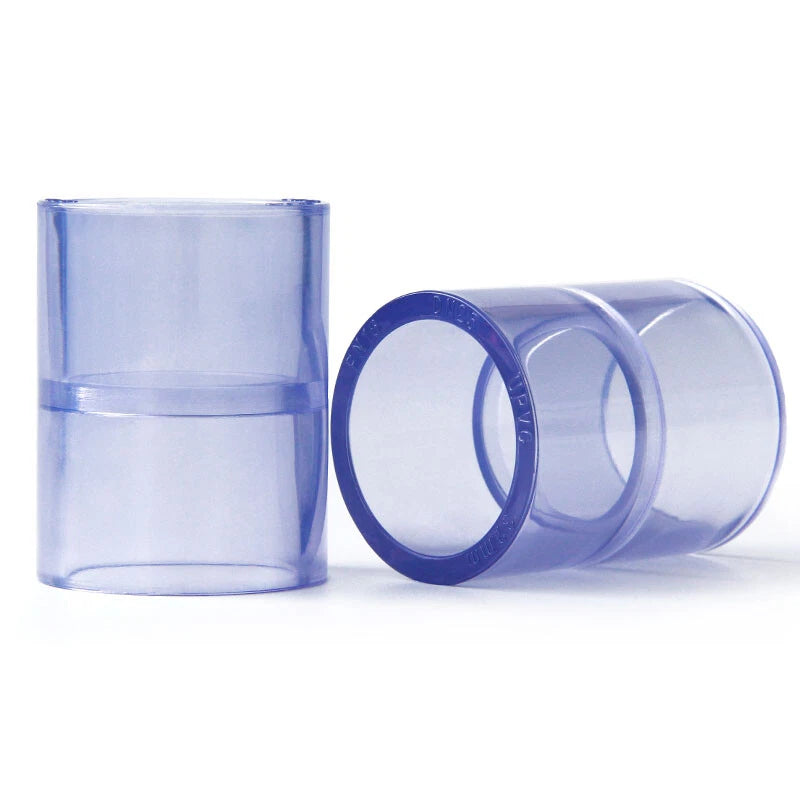 PVC-U Rohrverbinder 20~110mm Gerade Rohr Fitting Muffe Klebefittings Transparent