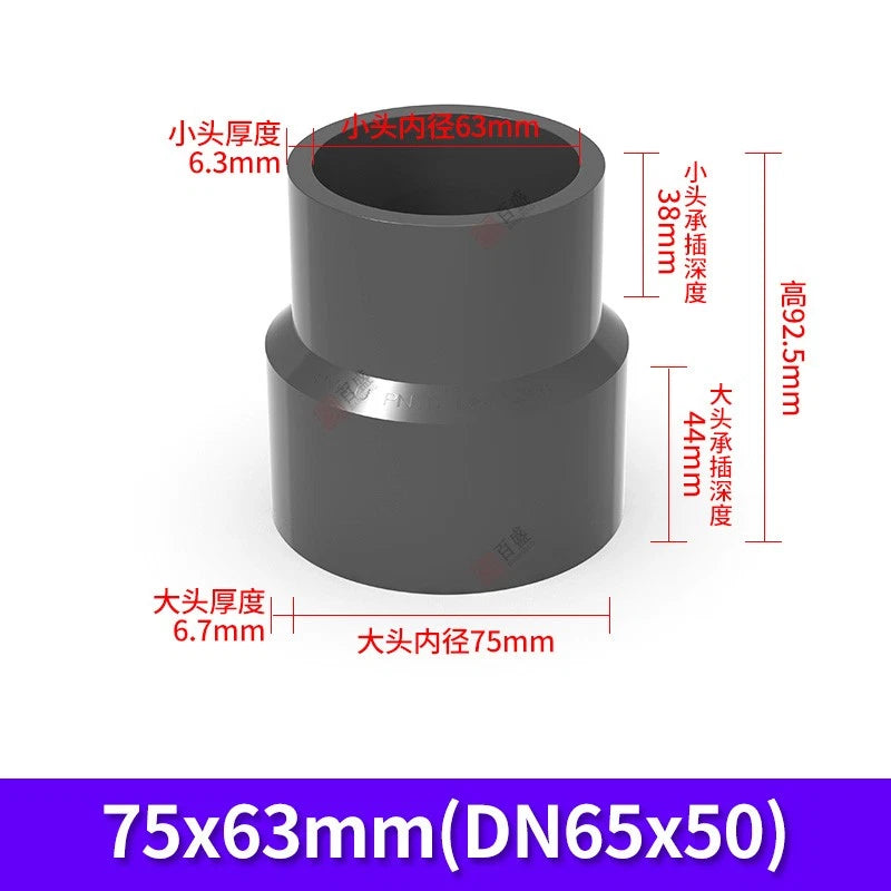 PVC Reduzierstück Muffe Rohr Fitting Klebefittings Lang Konisch I.D 20mm-140mm