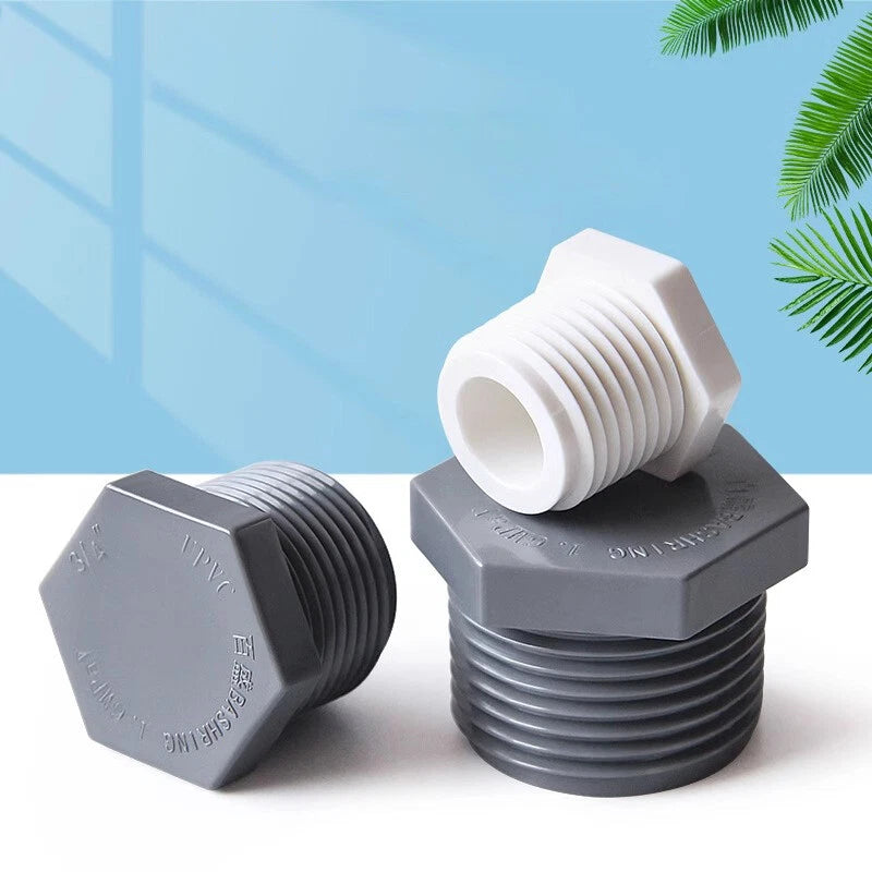 PVC-Gewindestopfen NPT 1 2" - 2" Außengewinde Endkappe Rohrende Stop Fittings