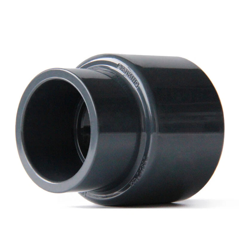 Ø20mm~63mm PVC Reduzierstück Rohr Fitting Klebefittings Lang Konisch Dunkelgrau