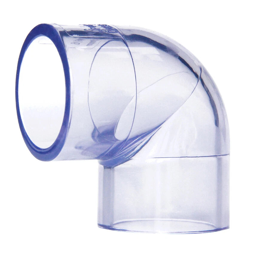 20 bis 110 mm PVC-U Rohr Fitting Winkel 90° Klebefittings Transparent Verdicken