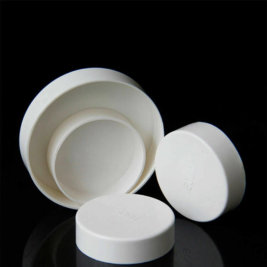50 75 110 160 200mm PVC Rohr-Fittings Endkappe Deckel Abflussrohr Kappe Rot Weiß