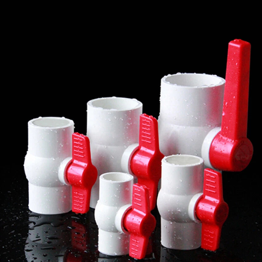 PVC Plastik Rohr-Fittings Kugelhahn Muffe Klebefitting Absperrhahn 20 bis 110mm