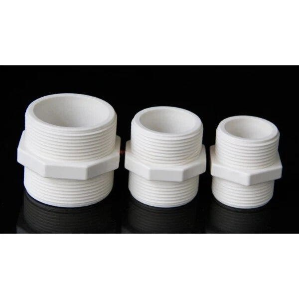 PVC Doppelnippel Außengewinde Rohr Fittings Verschraubung 20 25 32 40 50 63mm