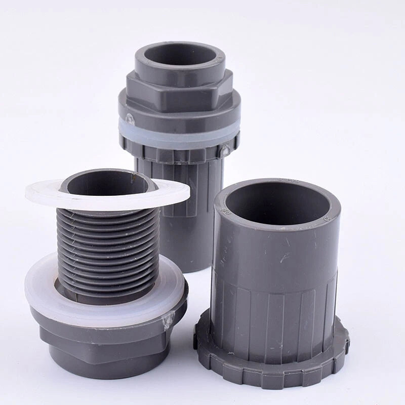PVC Klebefitting Aquarium Wasser Rohr Fitting 20mm 25mm~50mm Grau Rohrfittings