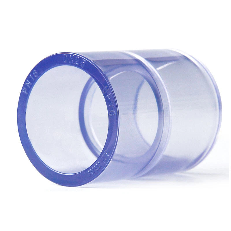 PVC-U Rohrverbinder 20~110mm Gerade Rohr Fitting Muffe Klebefittings Transparent