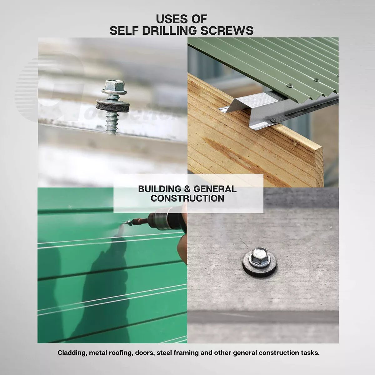 M4.2 M4.8 Hexagon Head Self Drilling Roofing Screw Set With bonded EPDM Rubber Washers - HomeDIYer