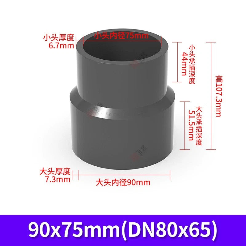 PVC Reduzierstück Muffe Rohr Fitting Klebefittings Lang Konisch I.D 20mm-140mm