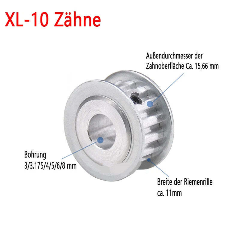 XL 10-40 Zähne Riemenscheibe 10T-40T Zahnrad Pulley für Zahnriemen 10mm Breite