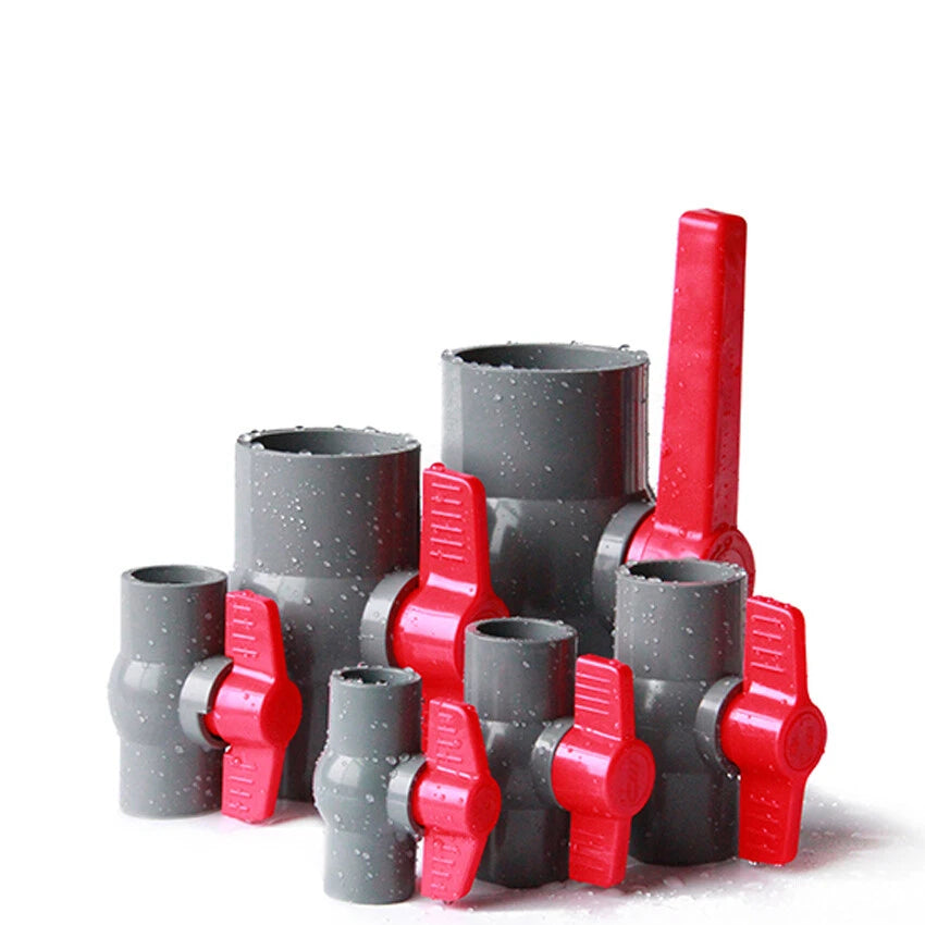 PVC Plastik Rohr-Fittings Kugelhahn Muffe Klebefitting Absperrhahn 20 bis 110mm