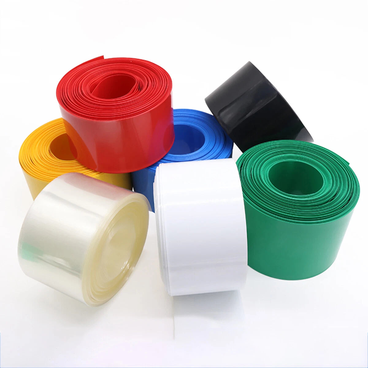 50mm PVC Heat Shrink Tubing — Flat Width 50mm (φ31.84mm) | Multi-Color, Cut to Length