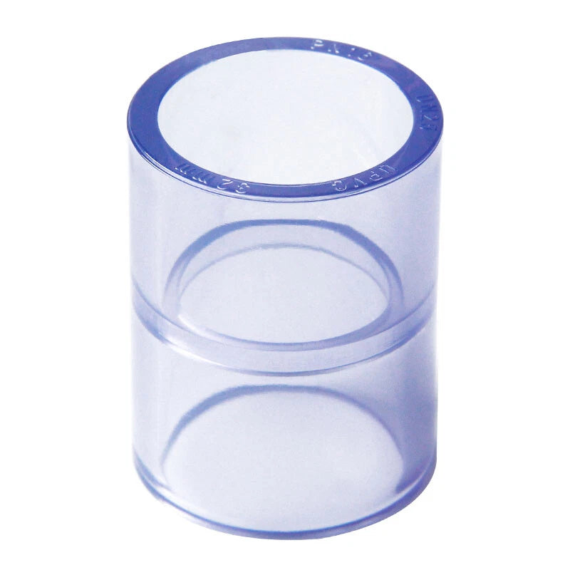 PVC-U Rohrverbinder 20~110mm Gerade Rohr Fitting Muffe Klebefittings Transparent