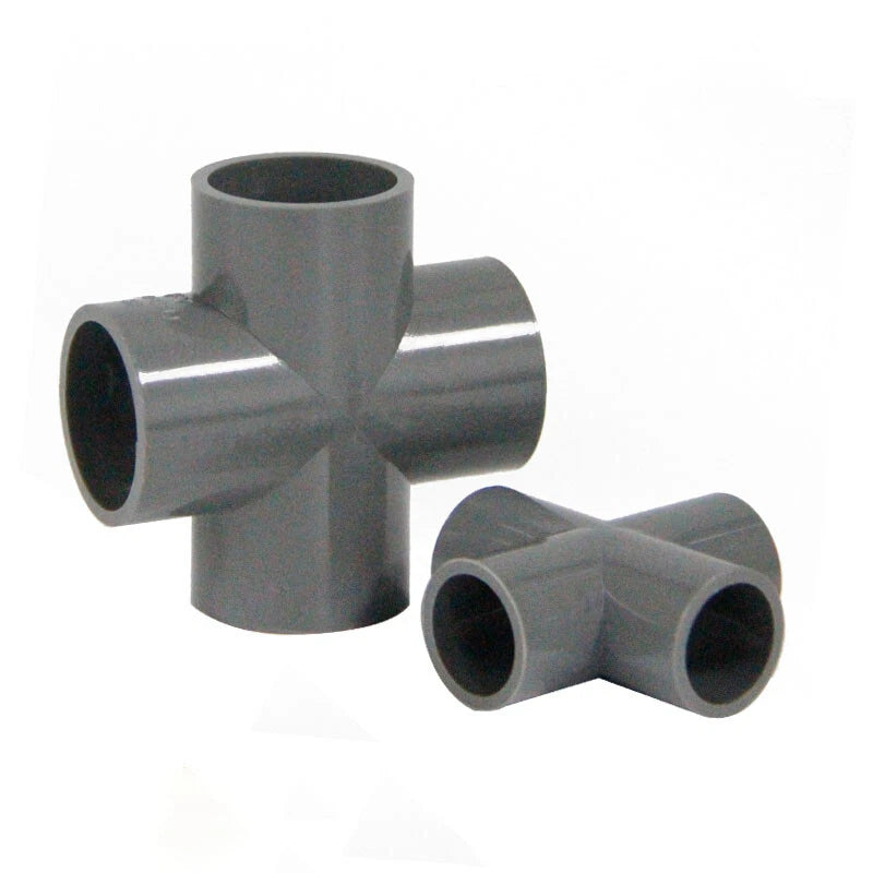 PVC Klebe Fittings Verbinder Kreuz Nippel Verschraubung Hahn Rohr 20mm-200mm