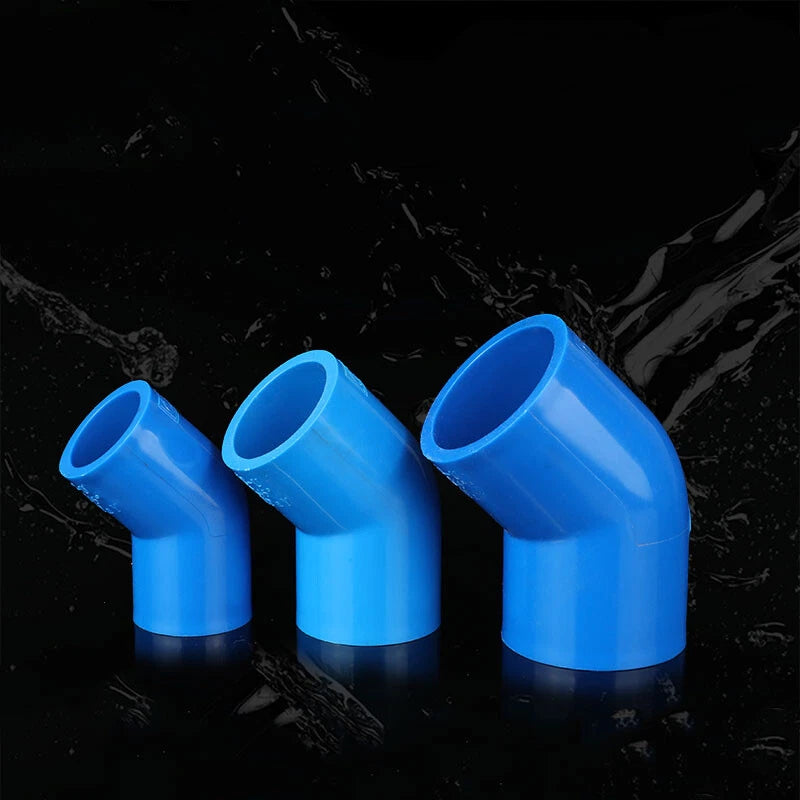 PVC 45° Ellbogen Winkel Klebe Blau Fittings Rohr Muffe Rohrverbinder 20mm~160mm