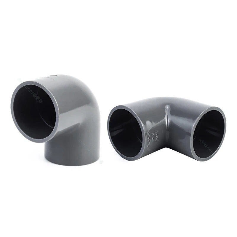 90° PVC Grau Winkel Klebe Fittings Rohr Muffe Rohrverbinder Inner Dur:20mm~200mm