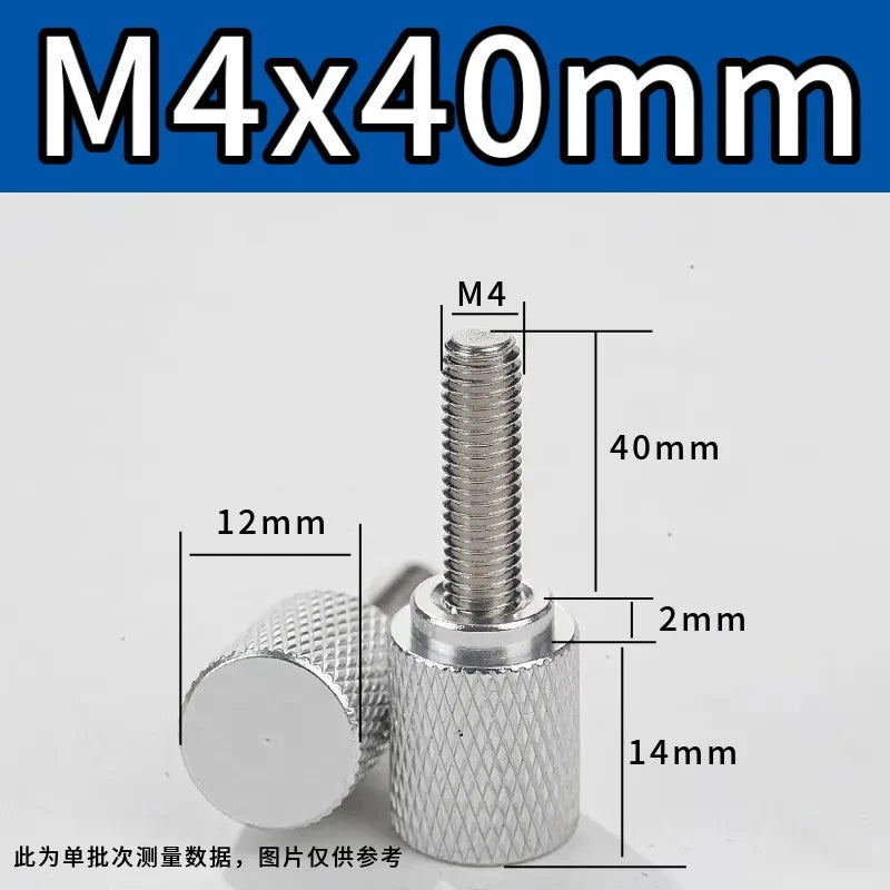 M4 Knurled Thumb Screws,Aluminium Alloy Head & Stainless Steel Stud,6-100mm Bolt