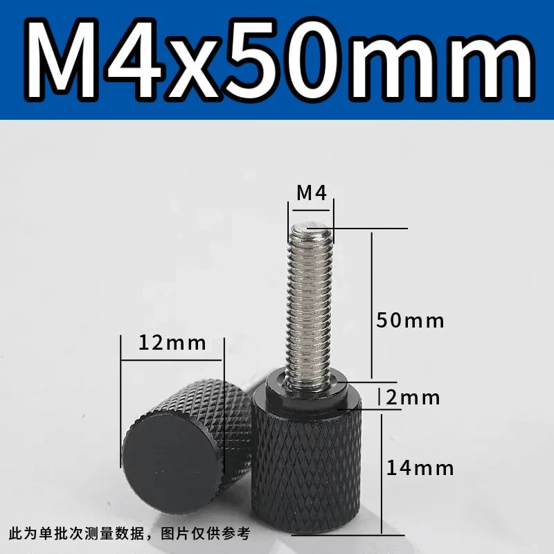 M4 Knurled Thumb Screws,Aluminium Alloy Head & Stainless Steel Stud,6-100mm Bolt