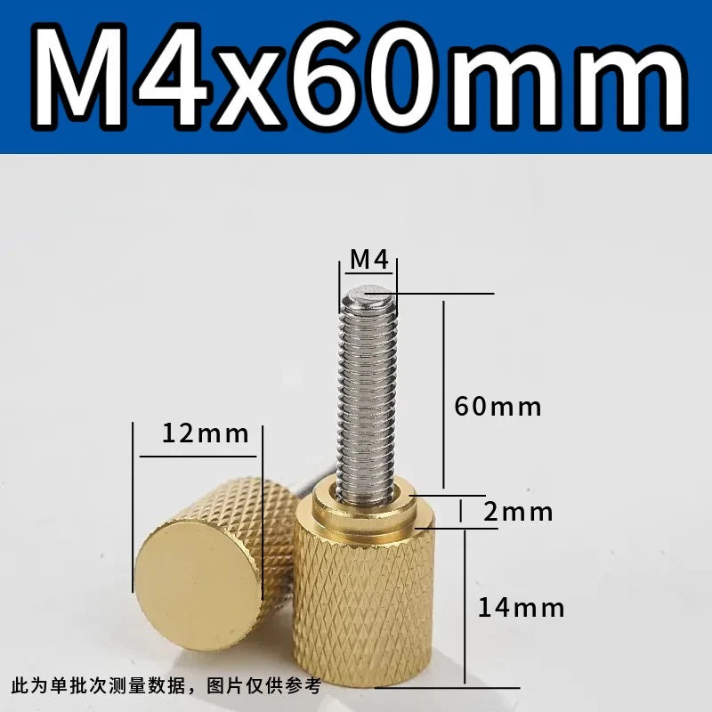 M4 Knurled Thumb Screws,Aluminium Alloy Head & Stainless Steel Stud,6-100mm Bolt