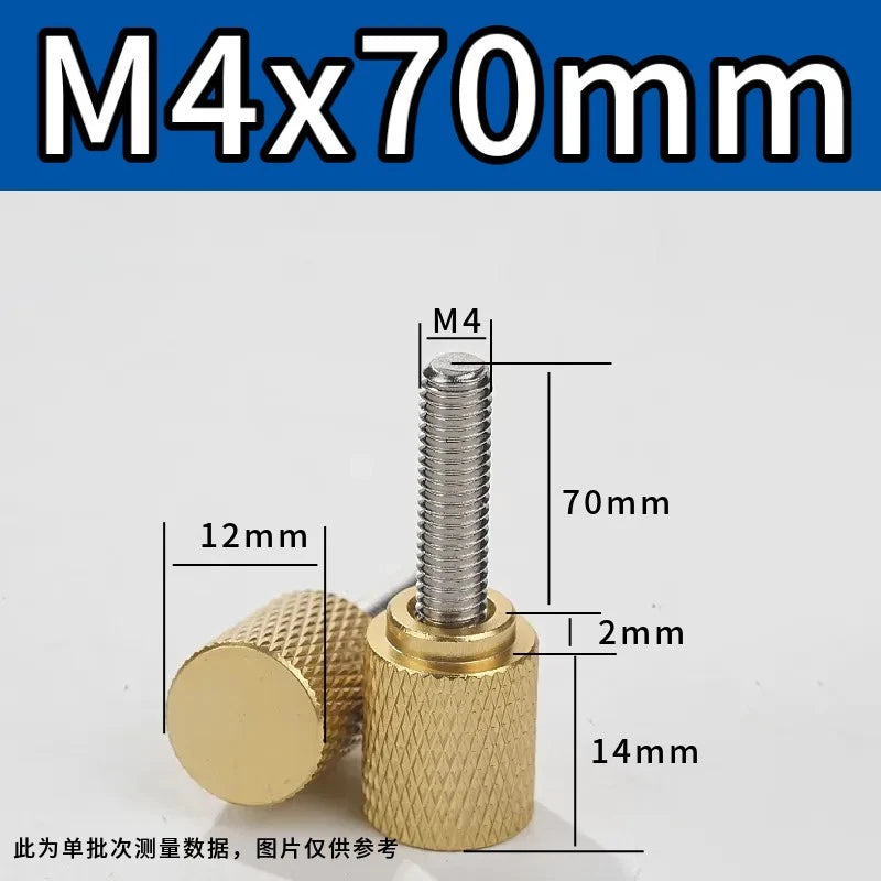 M4 Knurled Thumb Screws,Aluminium Alloy Head & Stainless Steel Stud,6-100mm Bolt