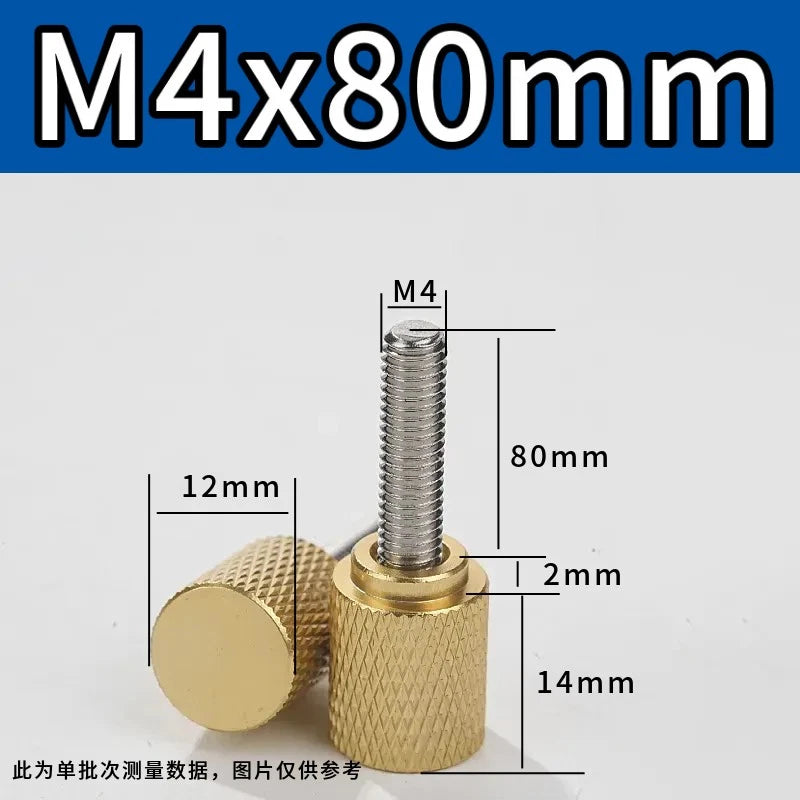 M4 Knurled Thumb Screws,Aluminium Alloy Head & Stainless Steel Stud,6-100mm Bolt