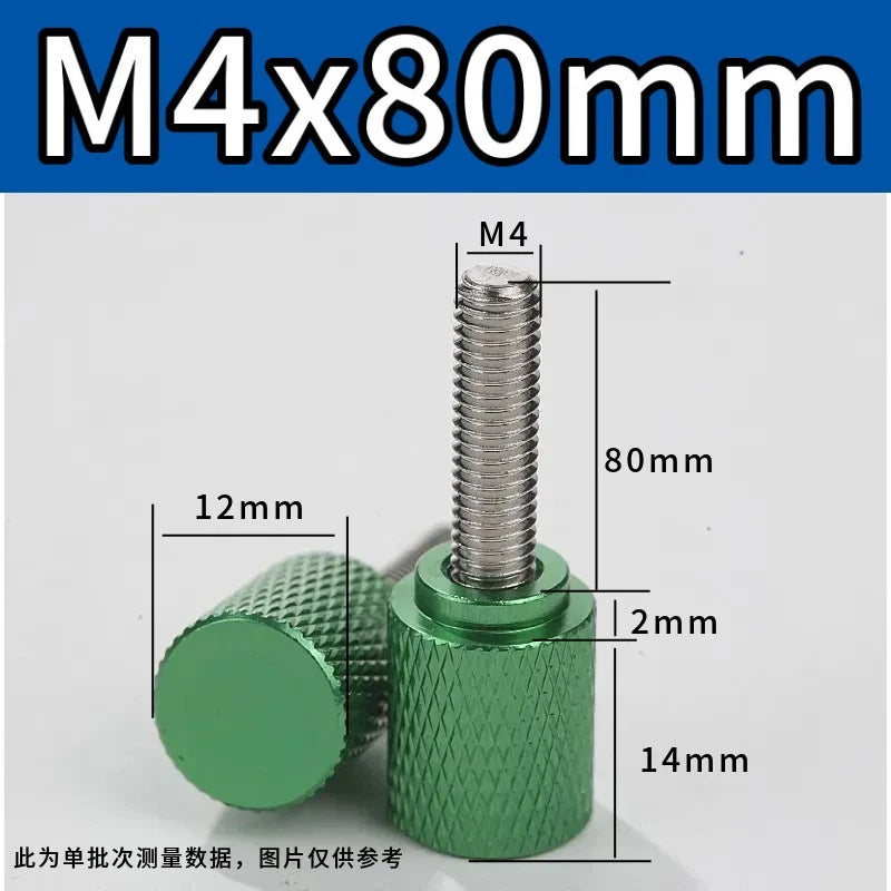 M4 Knurled Thumb Screws,Aluminium Alloy Head & Stainless Steel Stud,6-100mm Bolt