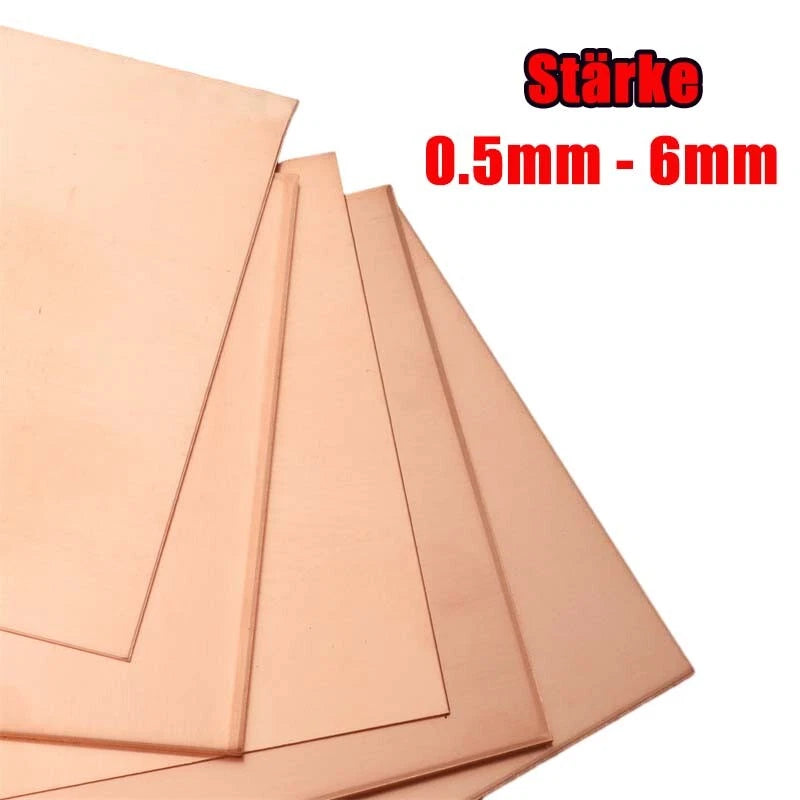 Kupferblech verschiedene Stärken und Größen Copper Sheet 0.5 0.6 0.8 1 2 3 4 5 6
