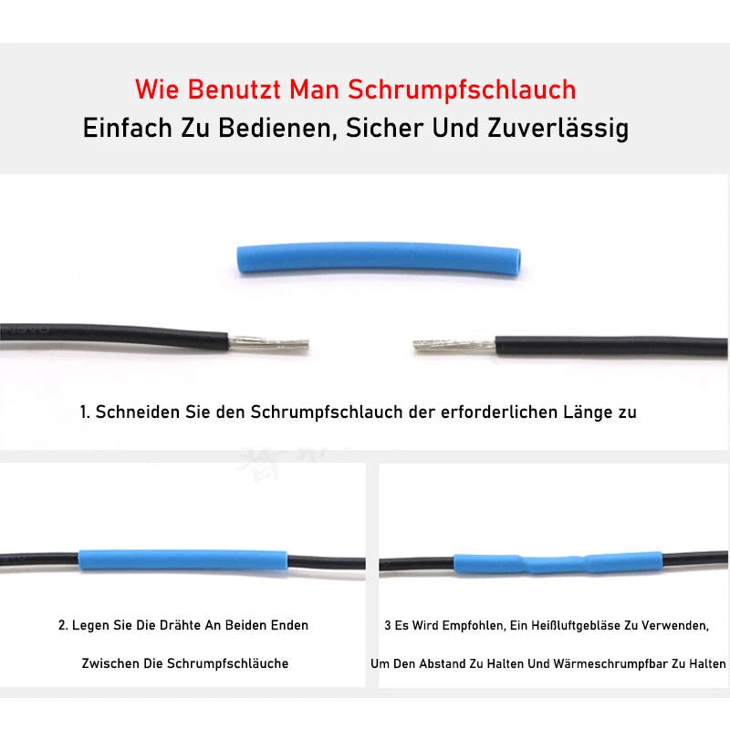 3:1 Dual Wall Adhesive Lined Heat Shrink Tubing — φ1.6mm to φ15.4mm, Multiple Colors
