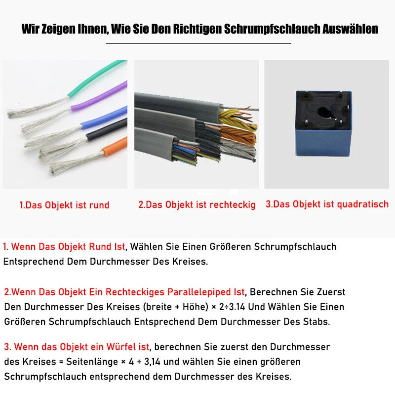 3:1 Dual Wall Adhesive Lined Heat Shrink Tubing — φ1.6mm to φ15.4mm, Multiple Colors