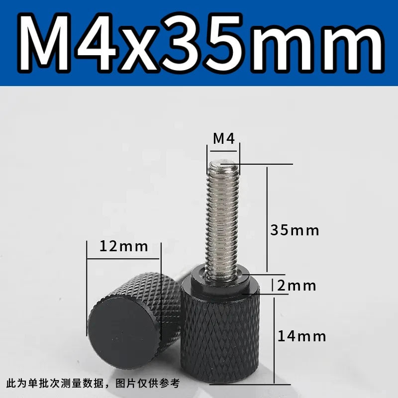 M4 Knurled Thumb Screws,Aluminium Alloy Head & Stainless Steel Stud,6-100mm Bolt