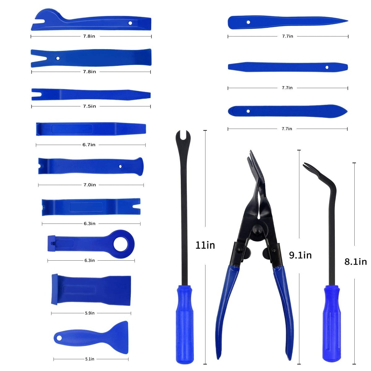 Trim Removal Tool Kit, 200PCS AutoTrim Removal Set, Plastic Panel Fastener Removal Tool, Car Trim Removal Kit for Car/Trim/Panel/Door/Audio/Auto Clip Pliers/Terminal Removal Tool Kit (Blue) - HomeDIYer