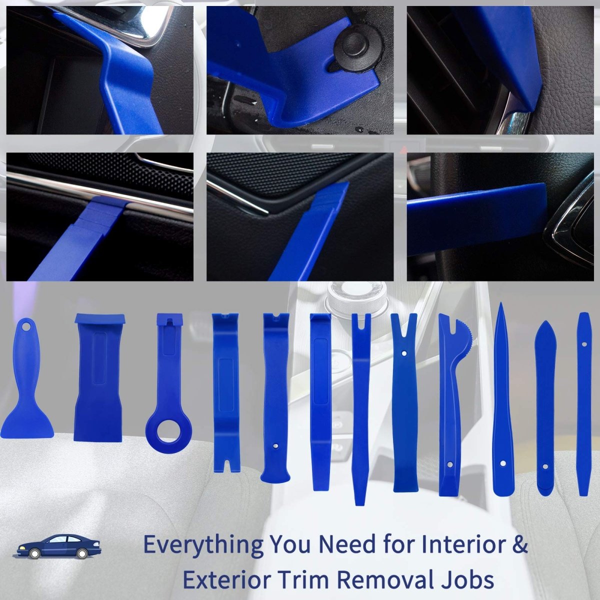 Trim Removal Tool Kit, 200PCS AutoTrim Removal Set, Plastic Panel Fastener Removal Tool, Car Trim Removal Kit for Car/Trim/Panel/Door/Audio/Auto Clip Pliers/Terminal Removal Tool Kit (Blue) - HomeDIYer