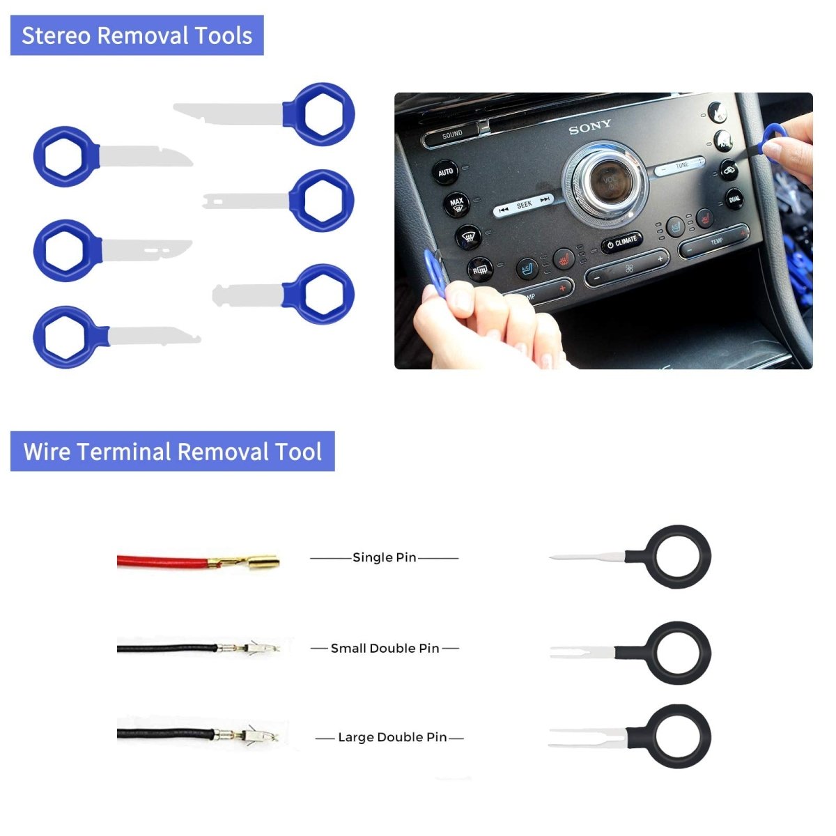 Trim Removal Tool Kit, 200PCS AutoTrim Removal Set, Plastic Panel Fastener Removal Tool, Car Trim Removal Kit for Car/Trim/Panel/Door/Audio/Auto Clip Pliers/Terminal Removal Tool Kit (Blue) - HomeDIYer