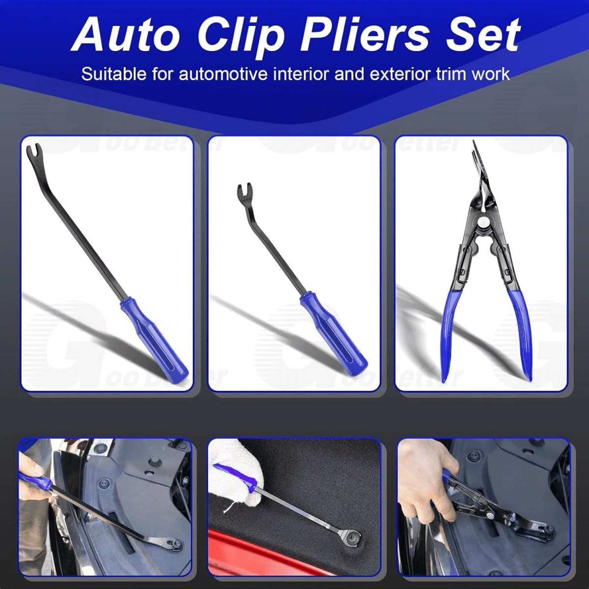 43Pcs Car Trim Removal Tool Kit Radio Hand Pry Panel Door Interior Clip Plastic - HomeDIYer