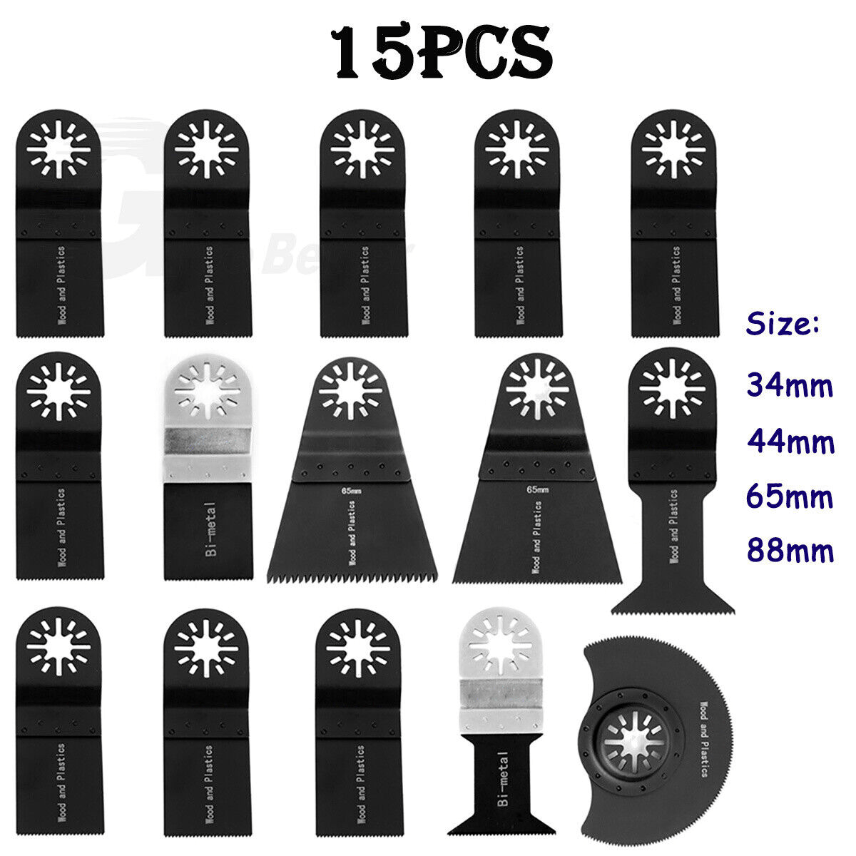 15x Universal Oscillating Saw Blade 34 - 88mm Multi Tool Blades Wood Metal Cutter - HomeDIYer