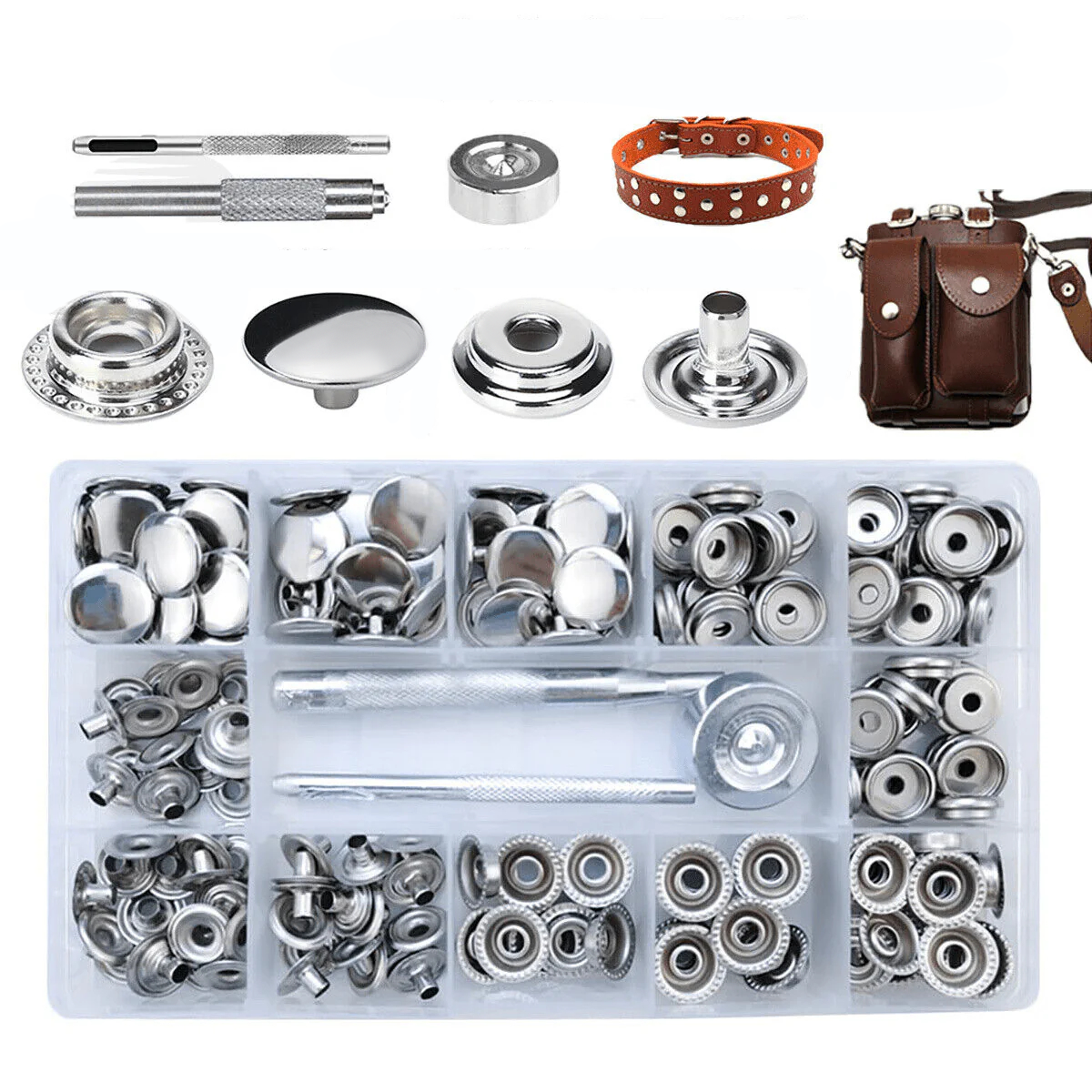 Canvas-Druckknopf-Set, Befestigungsschrauben-Druckknöpfe für Möbel, Canvas, Marine-Qualität, Bootsabdeckung, Druckknopf-Set mit Einstellwerkzeug