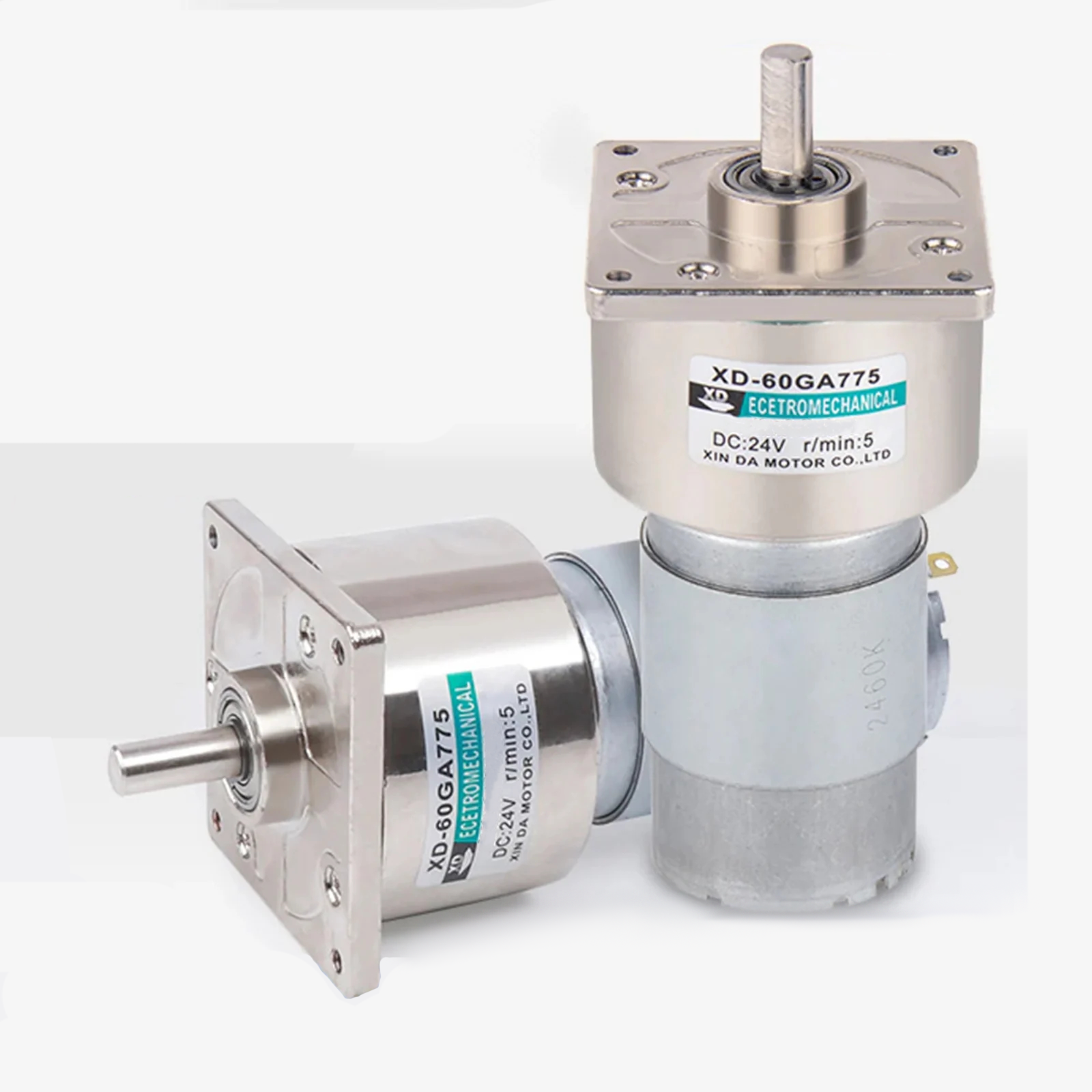 DC 12V/24V Gear Motor 35W 5~400RPM CW/CCW High Torque All Metal GearBox 60GA775