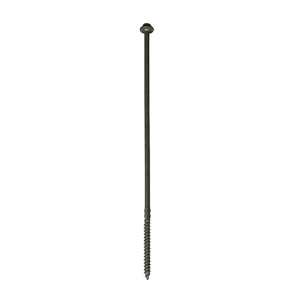 Structural Wood Screws 10 Inch,50-PCS #14 x 10" Heavy Duty Timber Screws, Rust Resistant,Washer Head, Green Coated Exterior Wood/Lag/Timber Screws Hex Socket Included