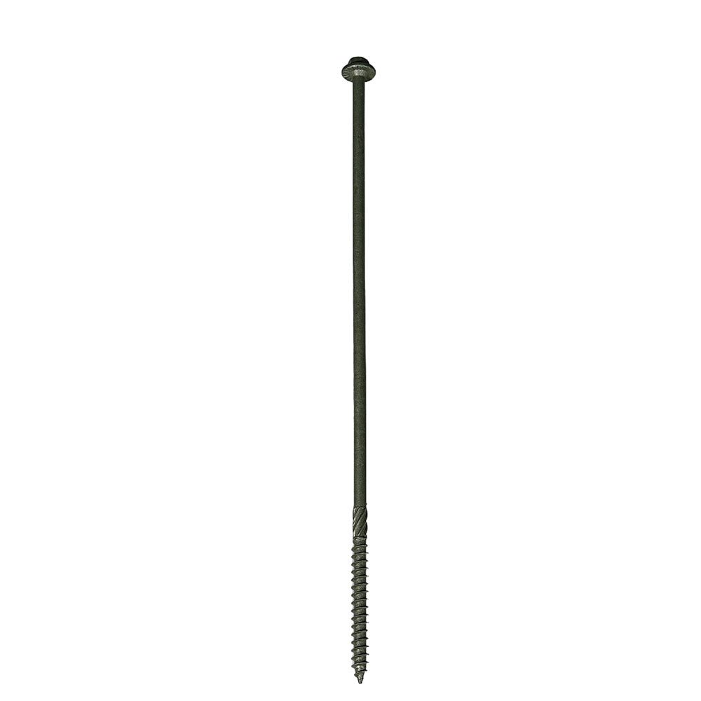 Structural Wood Screws 10 Inch,50 - PCS 14 x 10" Heavy Duty Timber Screws, Rust Resistant,Washer Head, Green Coated Exterior Wood/Lag/Timber Screws Hex Socket Included - HomeDIYer
