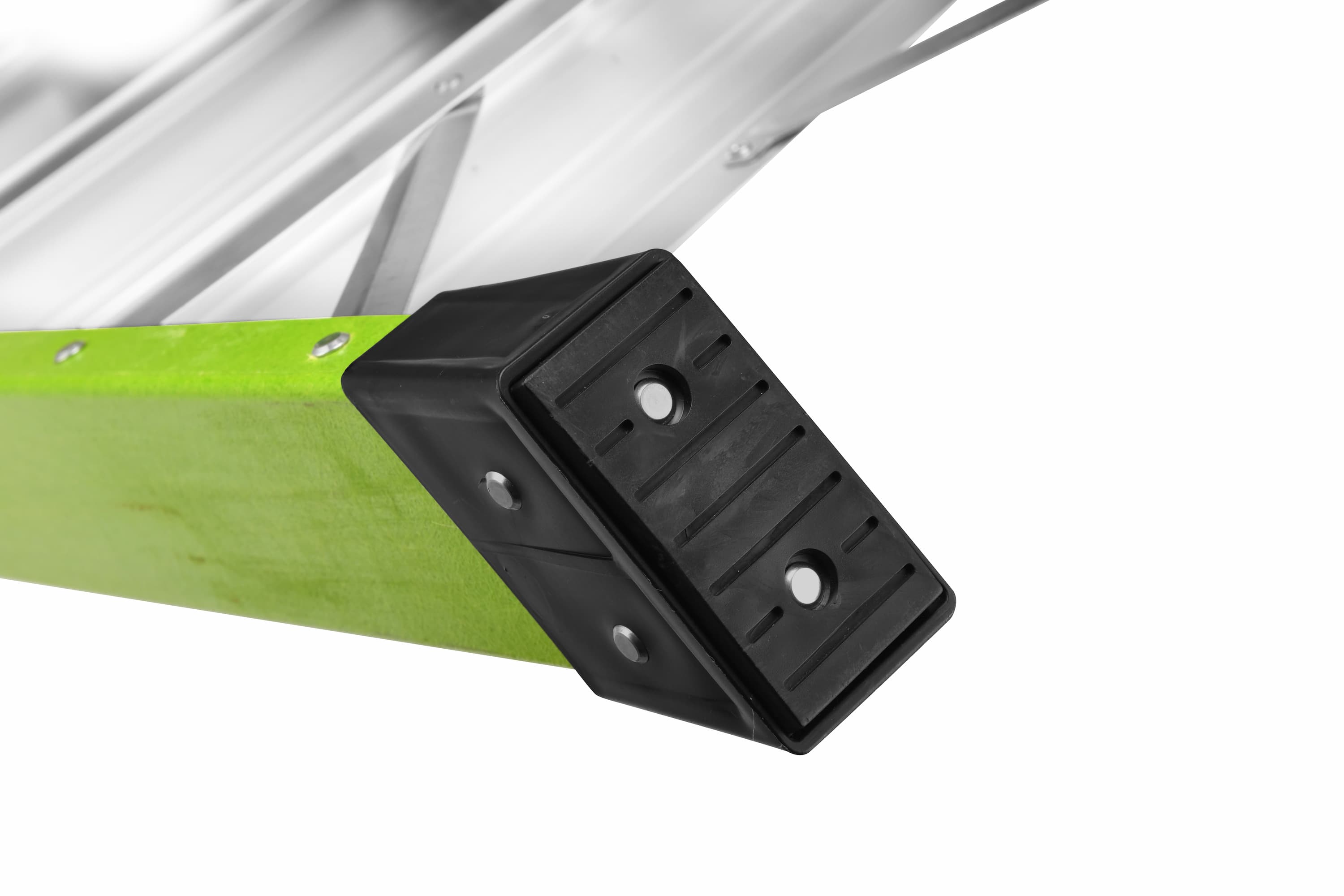 Fiberglass Step Ladder — Non‑Conductive, 330 lb Capacity, Safety Green, 11" Step Spacing